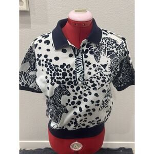 M Size Leonard Sport Zebra,cheetah Animal Women's Polo Shirt, animalcore